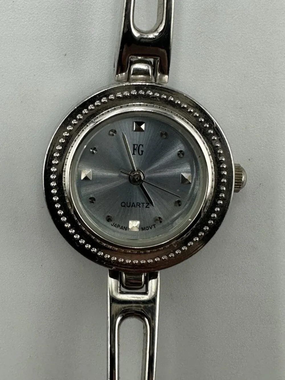 3/$30 Advance Watch Women Silver Tone Round Blue Dial 22MM New Battery 7.25 Inch